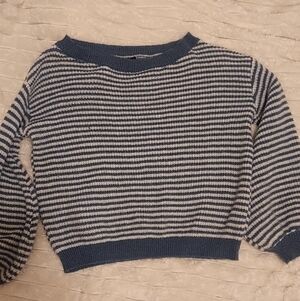 4/$18 Knit Blue And White Striped Oversize Sweater